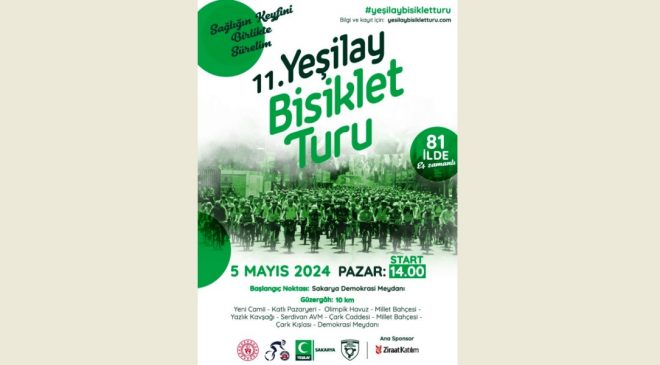 11. Yeşilay Bisiklet Turu 5 Mayıs Pazar günü düzenleniyor
